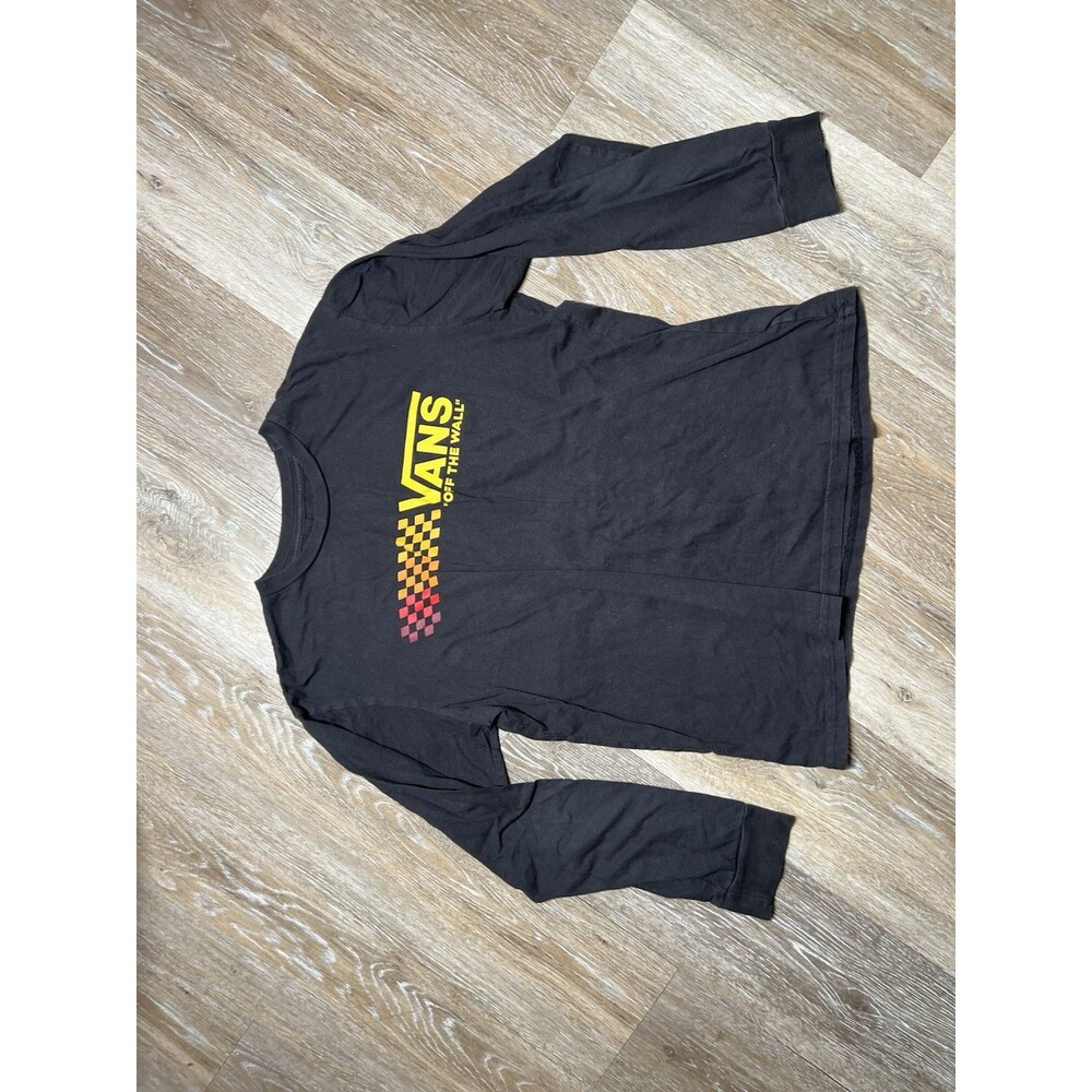 Vans Black Long Sleeve Graphic T Shirt Kids Xl 14-16
